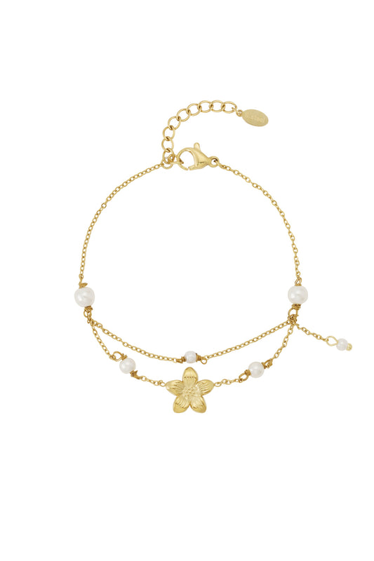 Dubbele moeite bloem armband