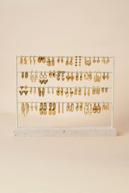 Stenen oorbellen display