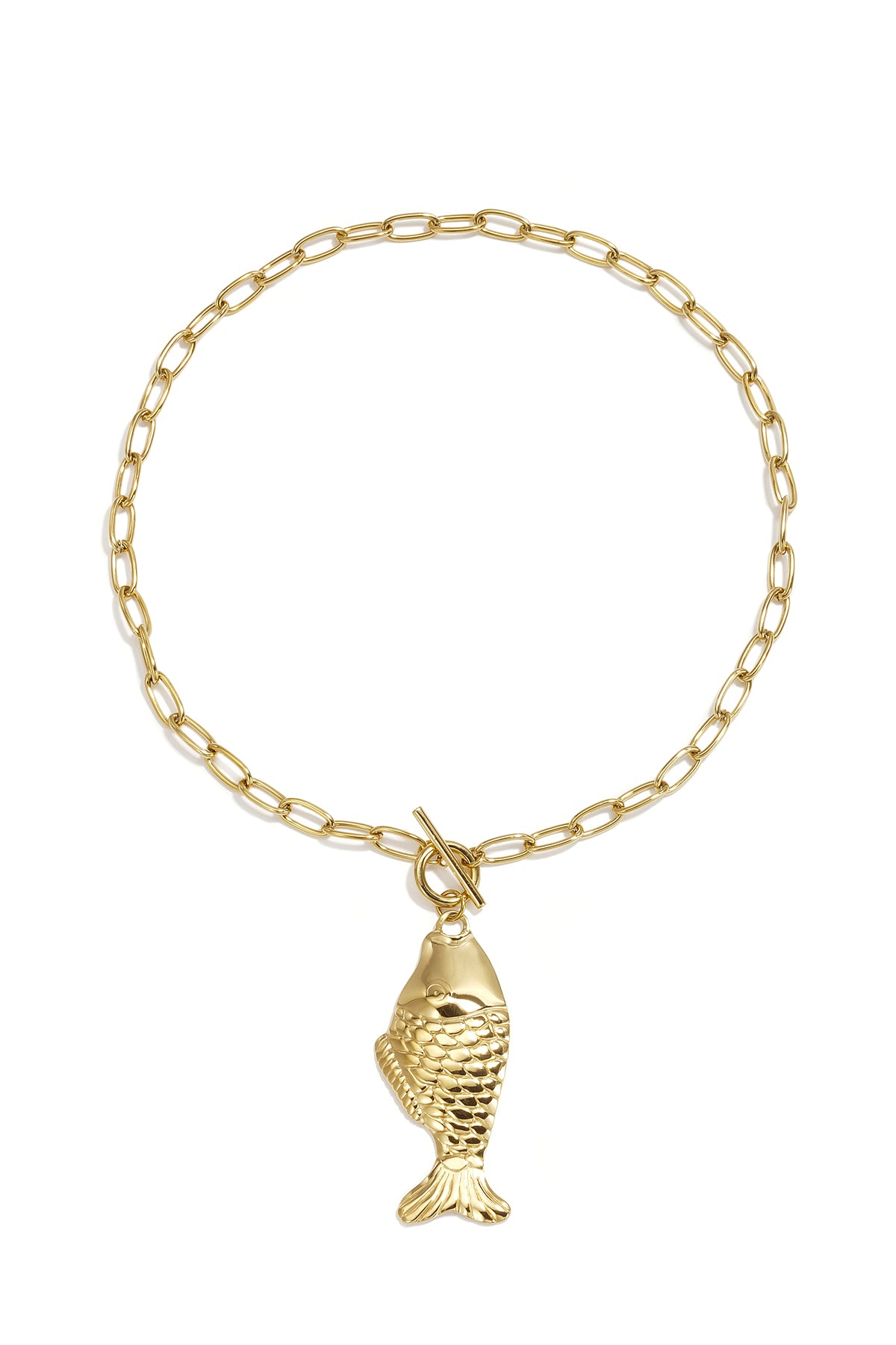 Roestvrijstalen hangerkettingen met vismotief, eenvoudige dagelijkse sieraden uit de Simple-serie voor dames.