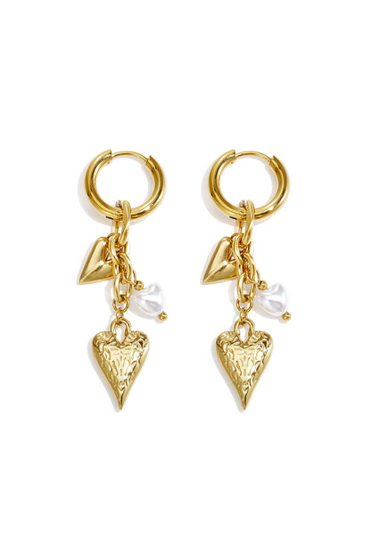 Oorbellen van roestvrij staal met hartjesmotief, Simple Daily Simple serie, dames sieraden