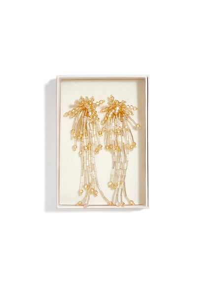 Glazen hangende oorbellen met kralen, elegante en luxe serie, damessieraden