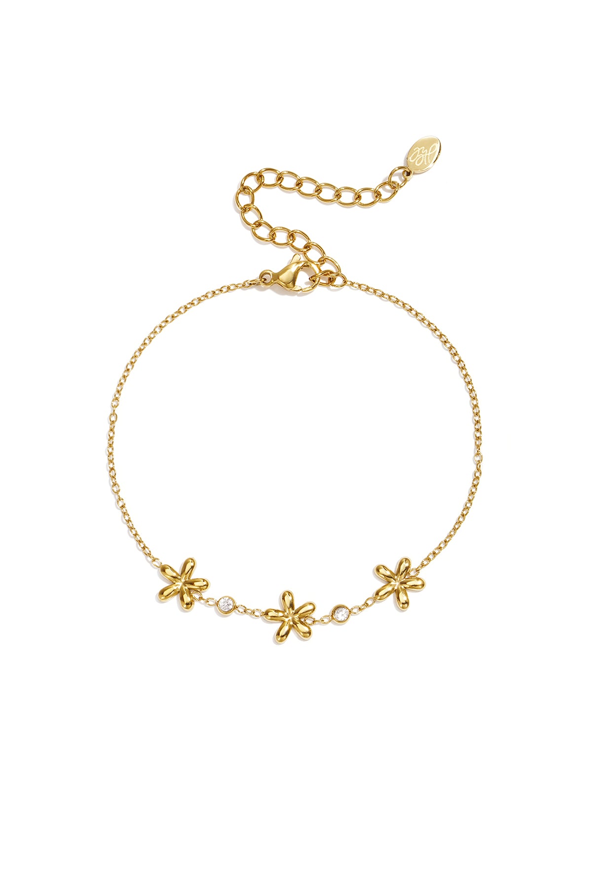 Roestvrijstalen bedelarmbanden met bloemmotief, eenvoudige dagelijkse sieradenserie voor dames.