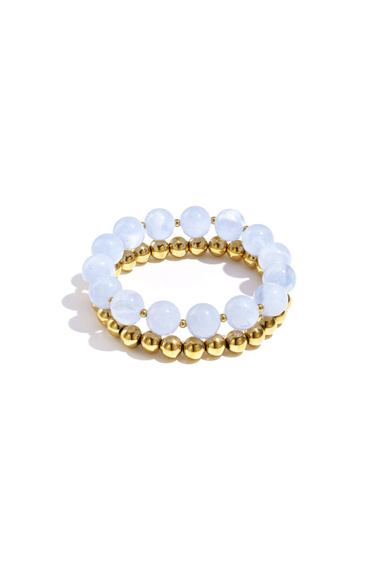 Armbandenset met ronde kralen