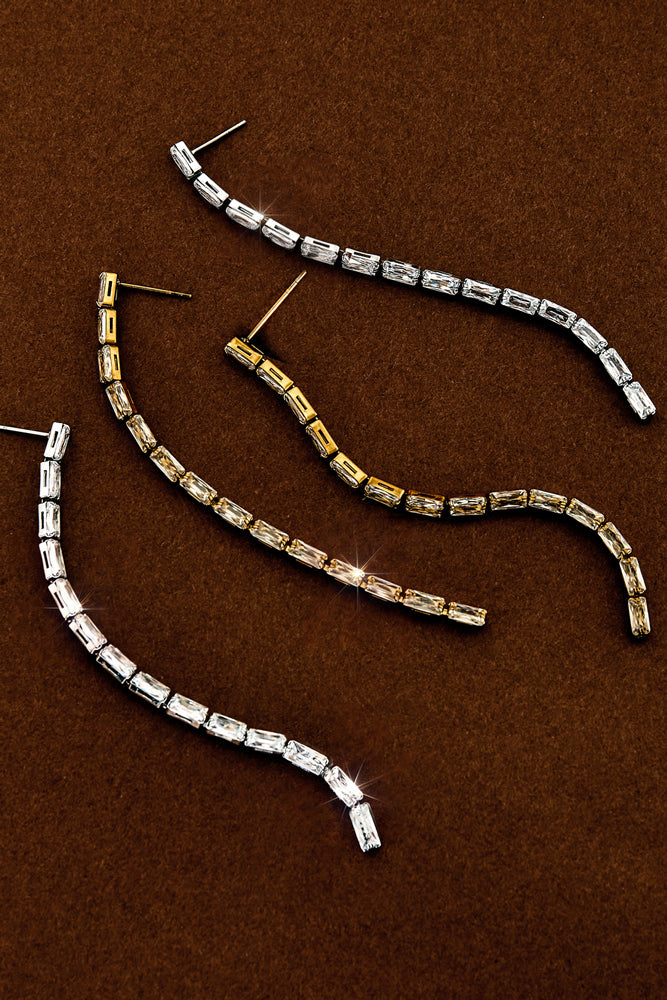 Oorbellen met hangertjes van roestvrij staal en ketting, Simple Daily Simple Series, damessieraden