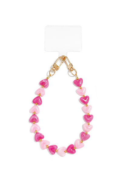 Telefoonketting met hartje, schattig, acryl, dagelijkse accessoires