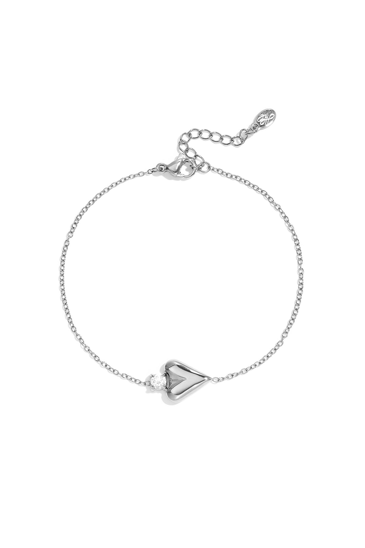 Roestvrijstalen bedelarmbanden met hartje, eenvoudige dagelijkse serie, dames sieraden