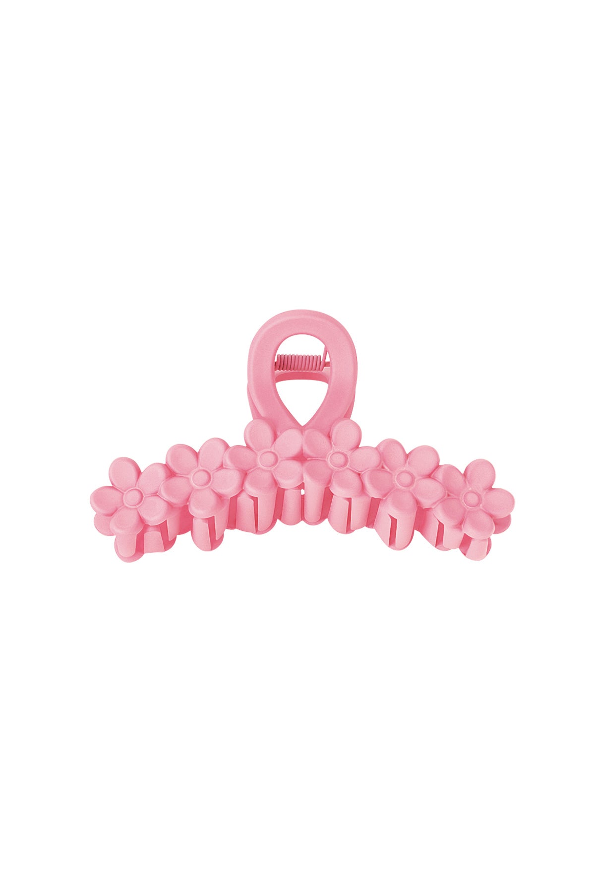 Haarklem bloemetjes op een rij - creme Plastic
