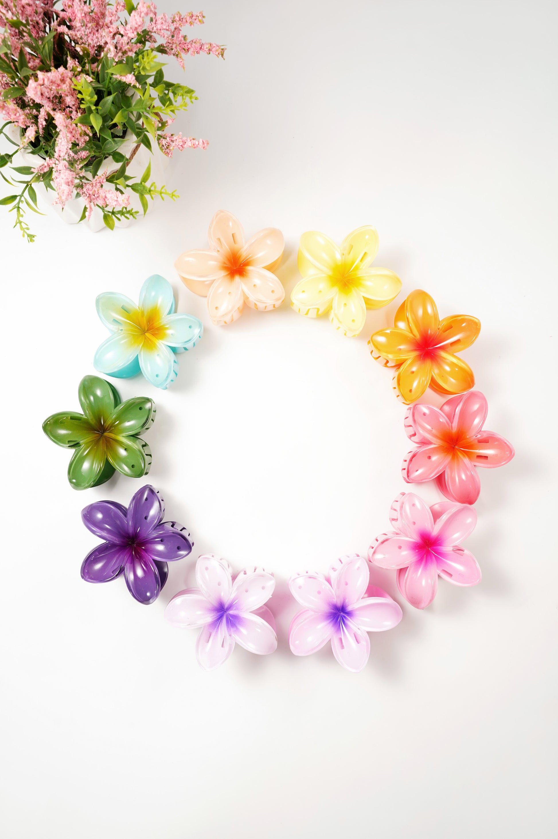 Haarclip met gradiëntbloem Hawaii love