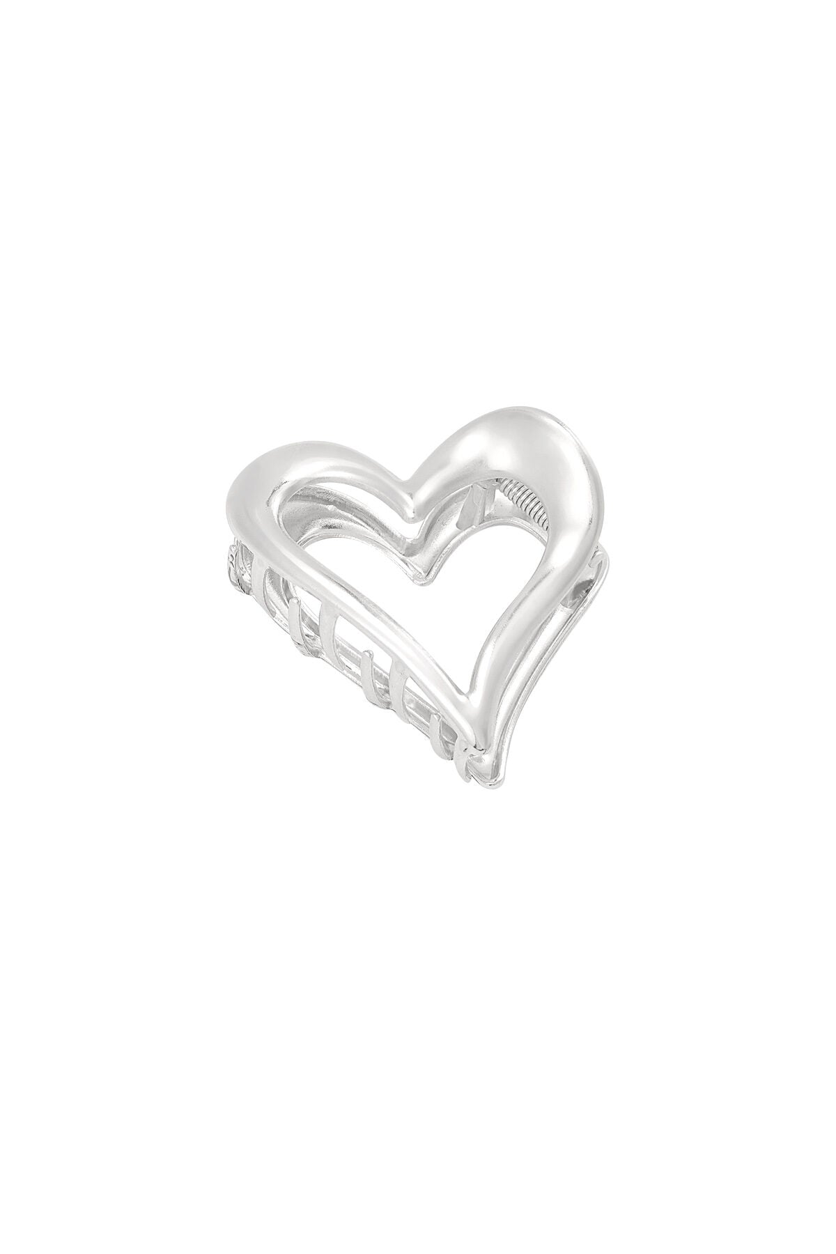 Zilveren hart haarclip