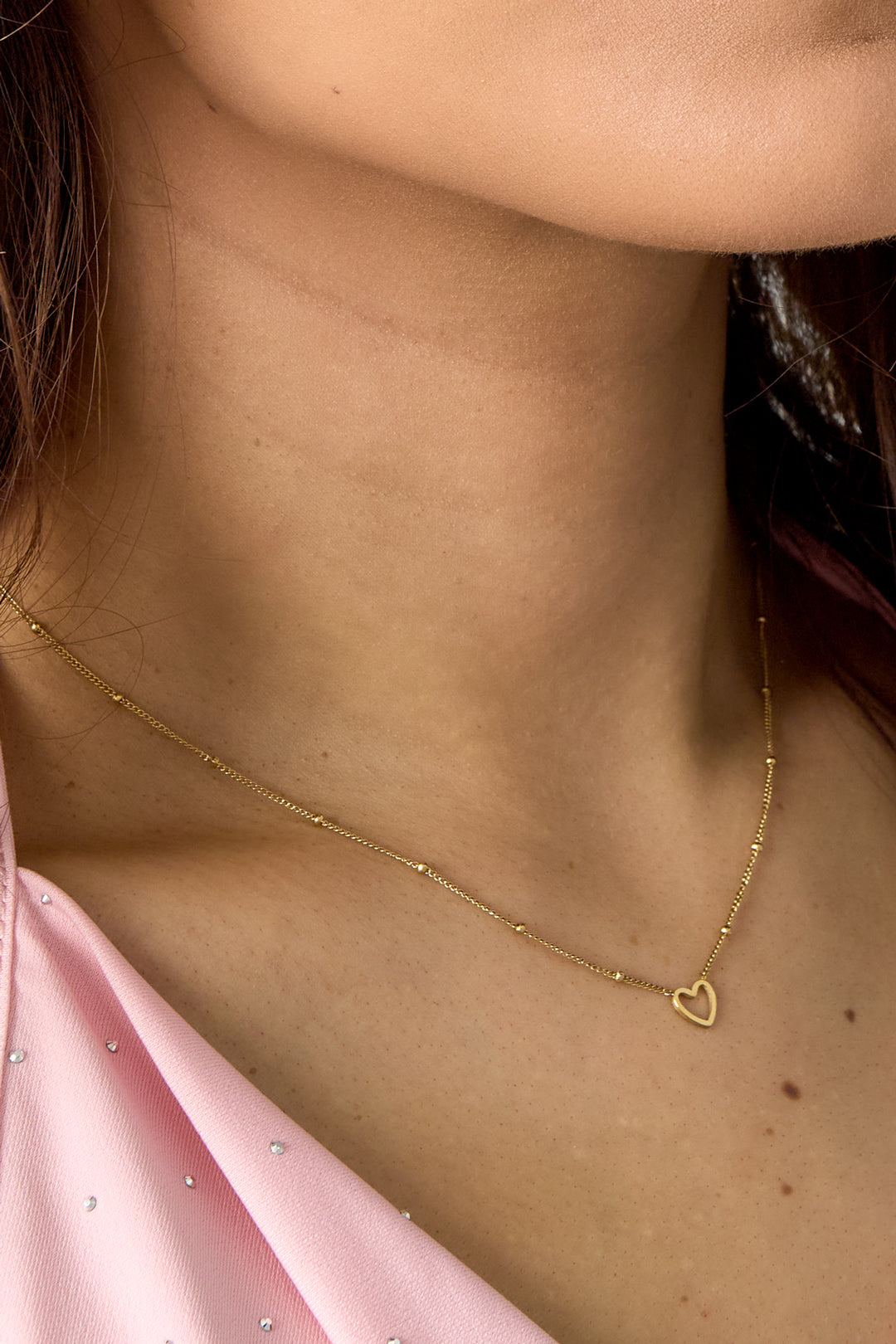 Minimalistische ketting open hart Goud kleur Stainless Steel
