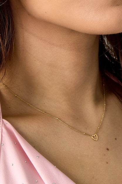 Minimalistische ketting open hart Goud kleur Stainless Steel
