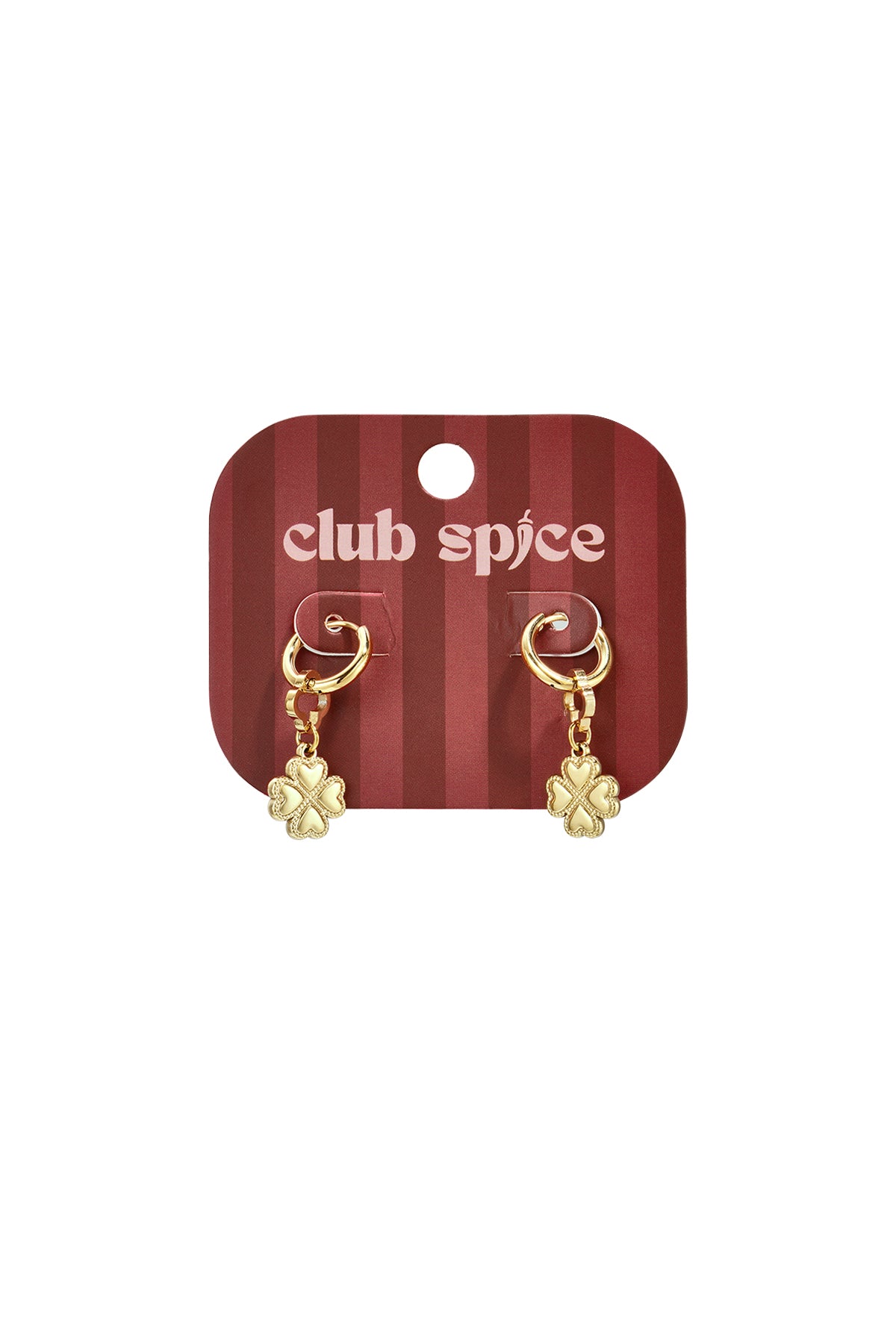 Roestvrijstalen hangende oorbellen met klavertje vier, eenvoudige dagelijkse sieraden uit de Simple-serie voor dames.