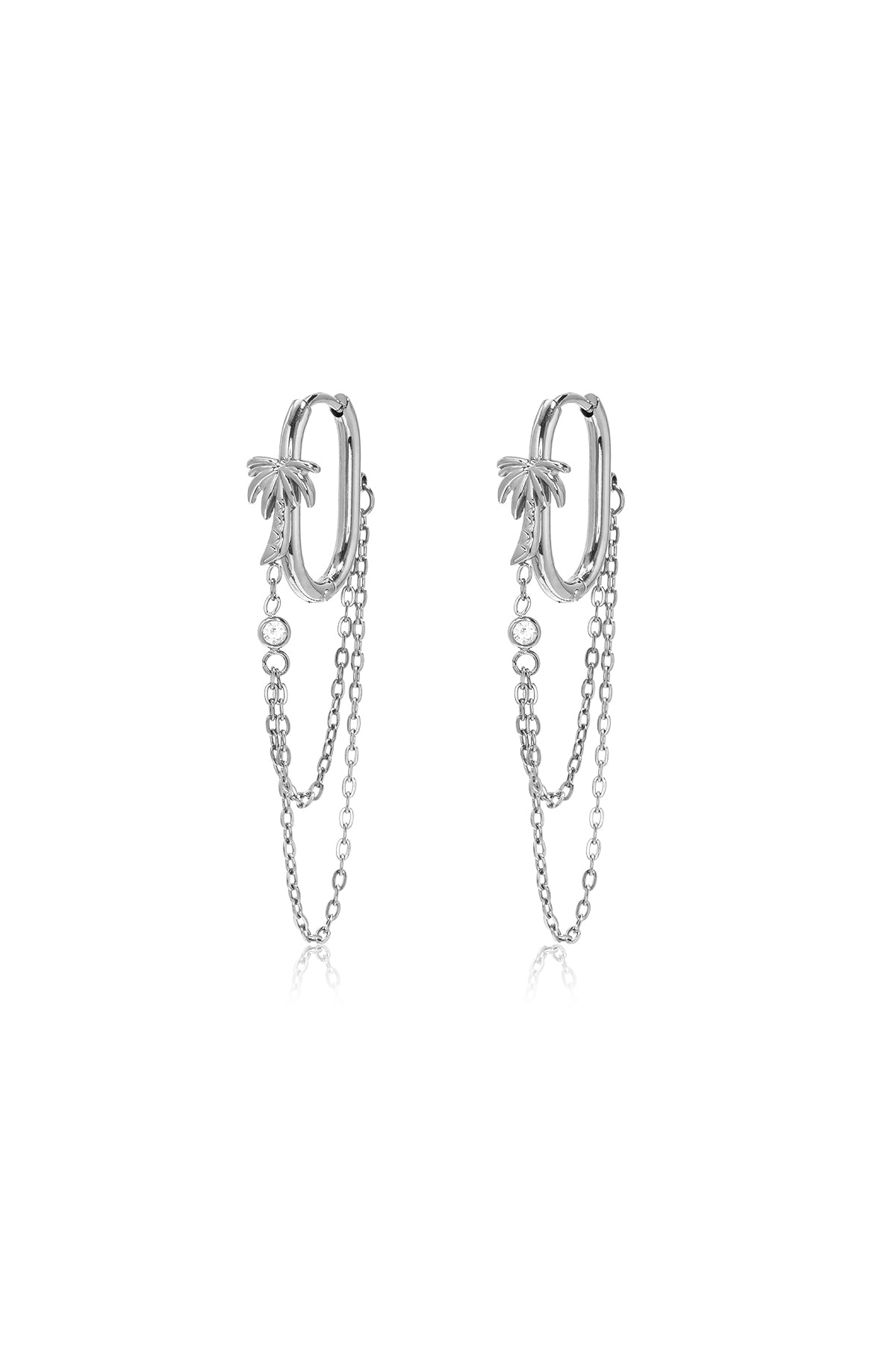 Hangende oorbellen met ketting, eenvoudige, alledaagse, simpele serie, damessieraden