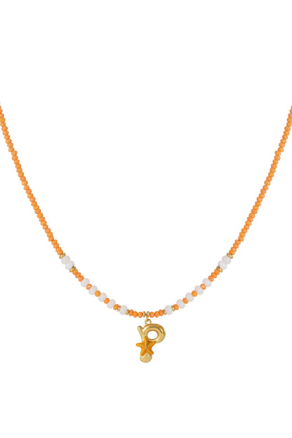 Vrolijke kralen initialen ketting met bedels