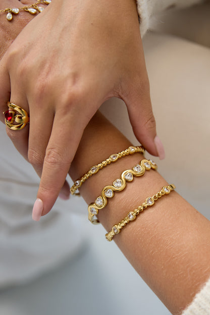 Roestvrijstalen armbanden met hartjes, casual, dagelijks gebruik, eenvoudige serie, dames sieraden