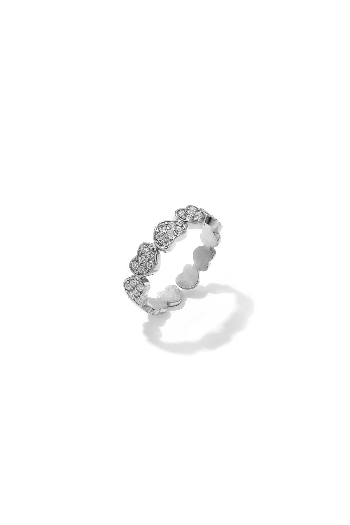 Minimalistische ringen van roestvrij staal met hartvorm, eenvoudige dagelijkse serie voor dames.