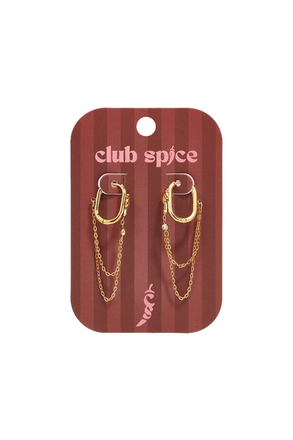 Hangende oorbellen met ketting, eenvoudige, alledaagse, simpele serie, damessieraden