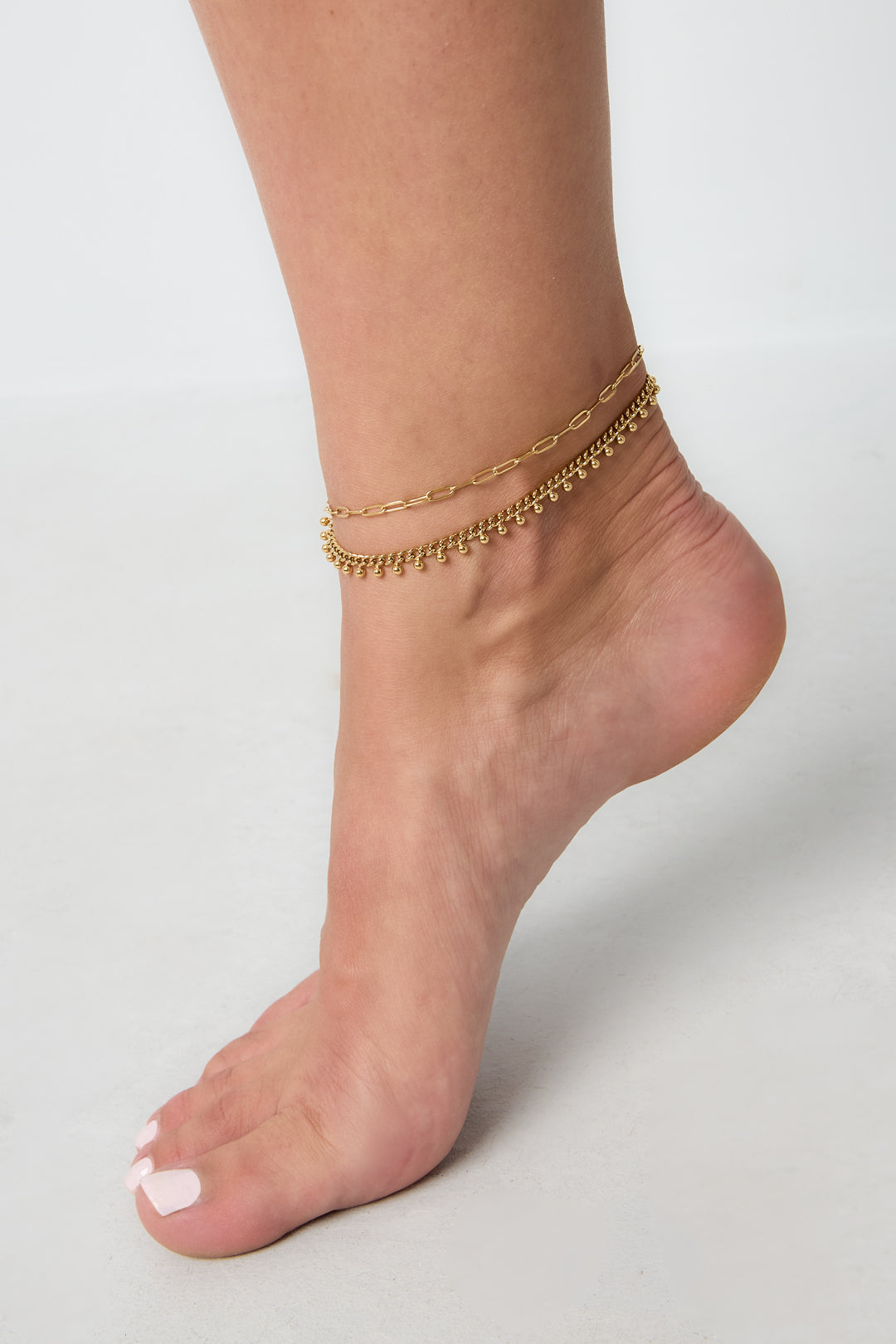 Enkelbandjes van roestvrij staal met schakelketting, casual en eenvoudig, voor dagelijks gebruik, damessieraden.
