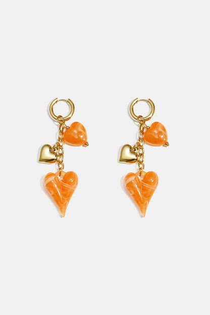 Oorbellen van roestvrij staal met hartjesmotief, casual, dagelijks en romantisch, dames sieraden