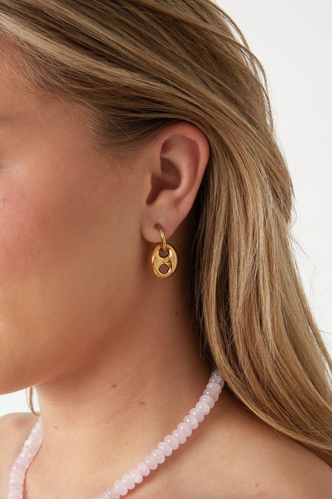 Roestvrijstalen hangende oorbellen met onregelmatige vorm, casual, dagelijks gebruik, eenvoudige serie, dames sieraden