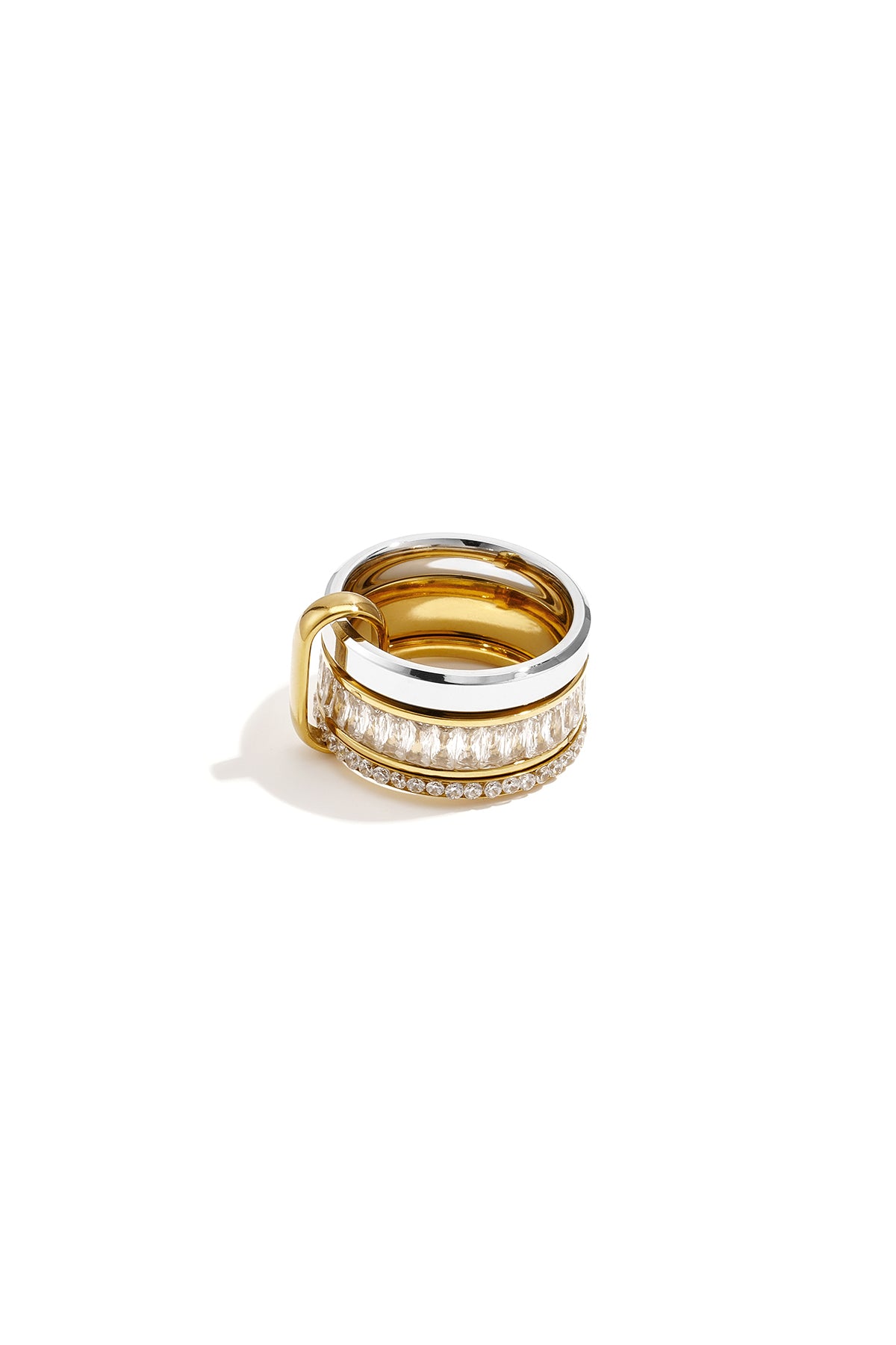 Minimalistische ringen van roestvrij staal, Circle Simple Daily Simple-serie, damessieraden.