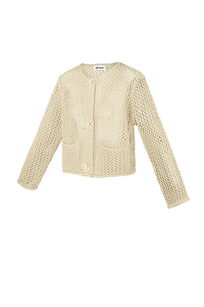 Gebreide Polyester Vrouwen Cardigan Open Voorkant Haakpatroon