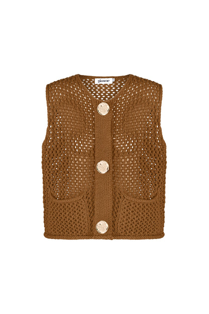 Gebreide Polyester Vrouwen Trui Met Openwerk Ontwerp