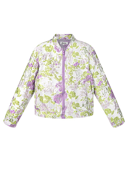 Polyester Vrouwen Korte Jas Bloemenprint Sportief
