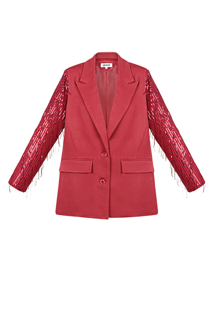 Polyester Vrouwen Jas Met Fransjes Mouw Ontwerp