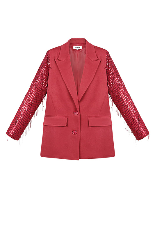 Polyester Vrouwen Jas Met Fransjes Mouw Ontwerp
