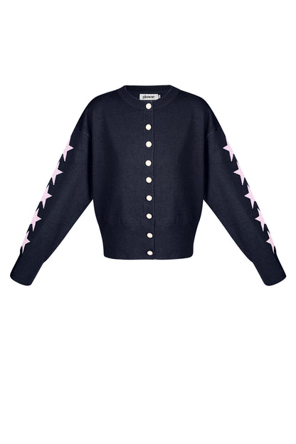 Viscose Gebreide Cardigan Vrouwen Kort Model Sterrenpatroon