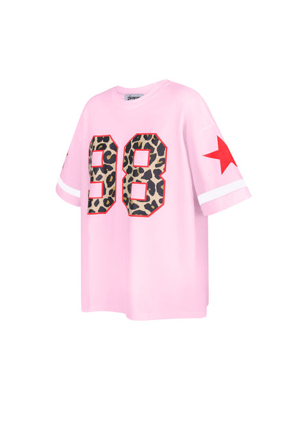 Cotton Vrouwen T-shirt Oversized Luipaardprint Nummer 98