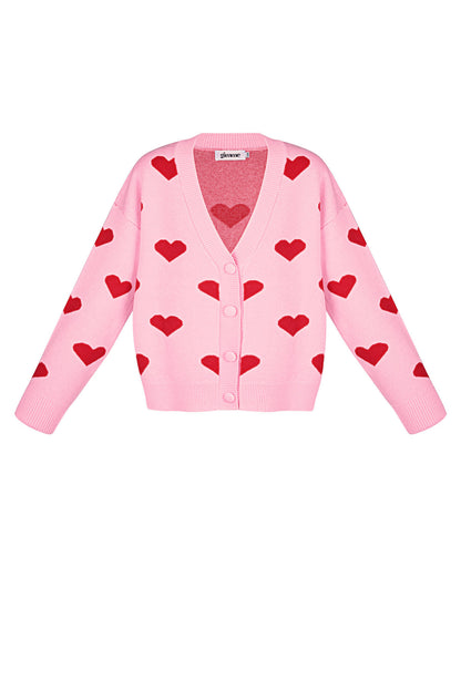 Viscose Gebreide Dames Trui Leuk Hart Patroon Herfst/Winter