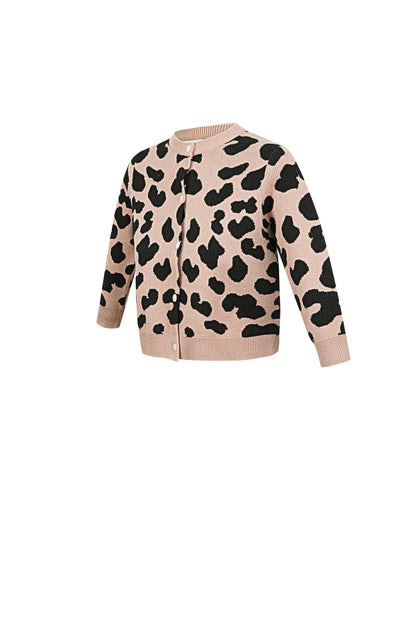 Viscose Gebreide Cardigan Vrouwen Luipaardprint Patroon Stijlvol