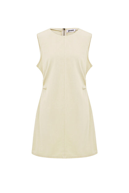 Chic Light Blue Cotton Mini Dress for Summer