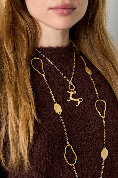 Roestvrijstalen hangerkettingen met dierenmotief uit de Simple Daily Simple-serie voor dames.