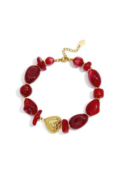Armbanden van hars met kralen in hartvorm, casual en eenvoudig voor dagelijks gebruik, dames sieraden