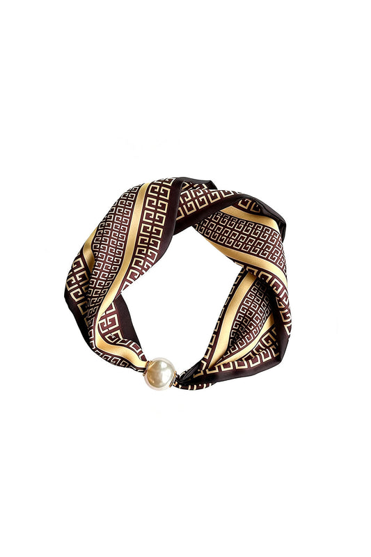 Zomersjaals met geometrische vormen, retro design, polyester, dagelijkse accessoires