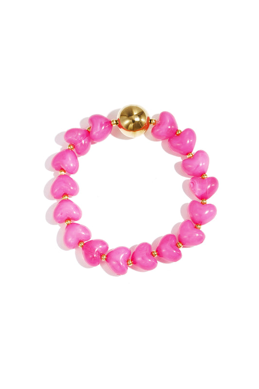 Armband met statement en hartvormige kralen