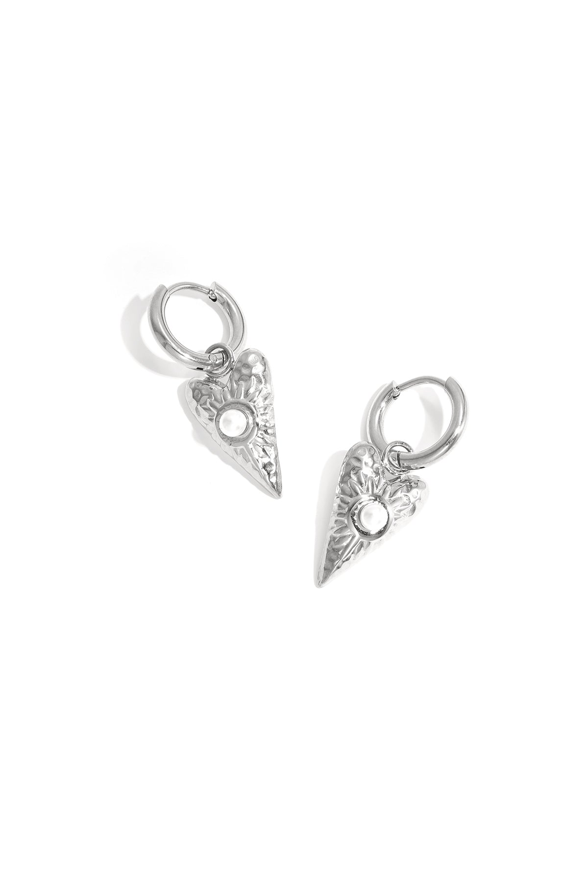 Roestvrijstalen oorbellen met hartvormige hanger, casual en eenvoudig, voor dagelijks gebruik, dames sieraden