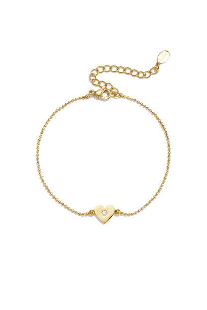 Roestvrijstalen bedelarmbanden met hartje, eenvoudige dagelijkse serie, dames sieraden