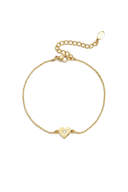 Roestvrijstalen bedelarmbanden met hartje, eenvoudige dagelijkse serie, dames sieraden