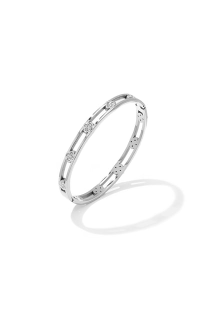 Roestvrijstalen armbanden met klavermotief, eenvoudige dagelijkse sieraden uit de Simple Series voor dames.