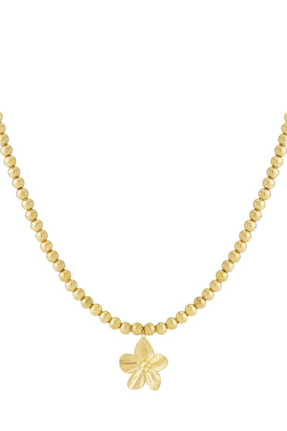 8mm holle kralenketting met een bloem