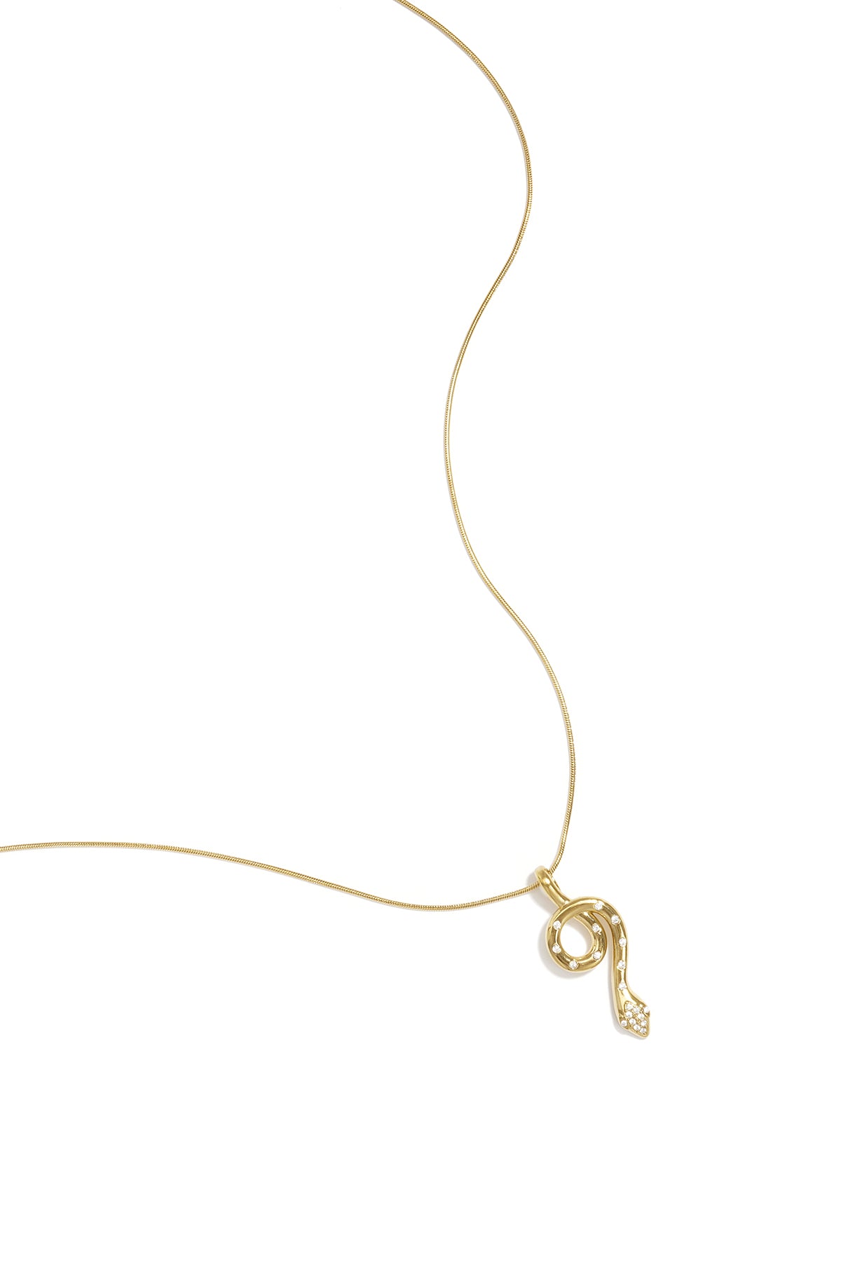 Ketting met belegde slang bedel