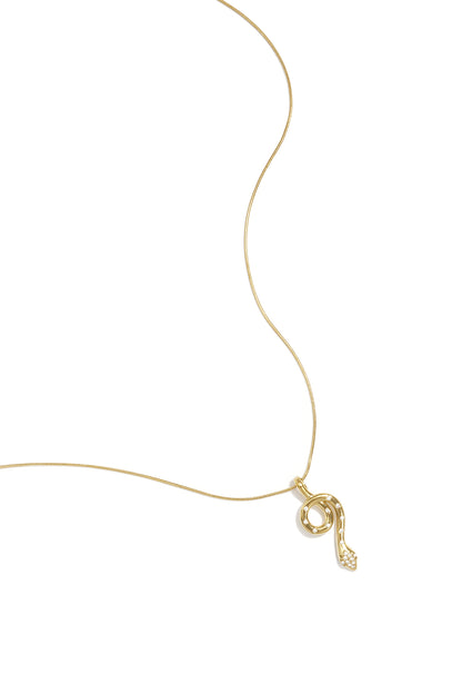 Ketting met belegde slang bedel