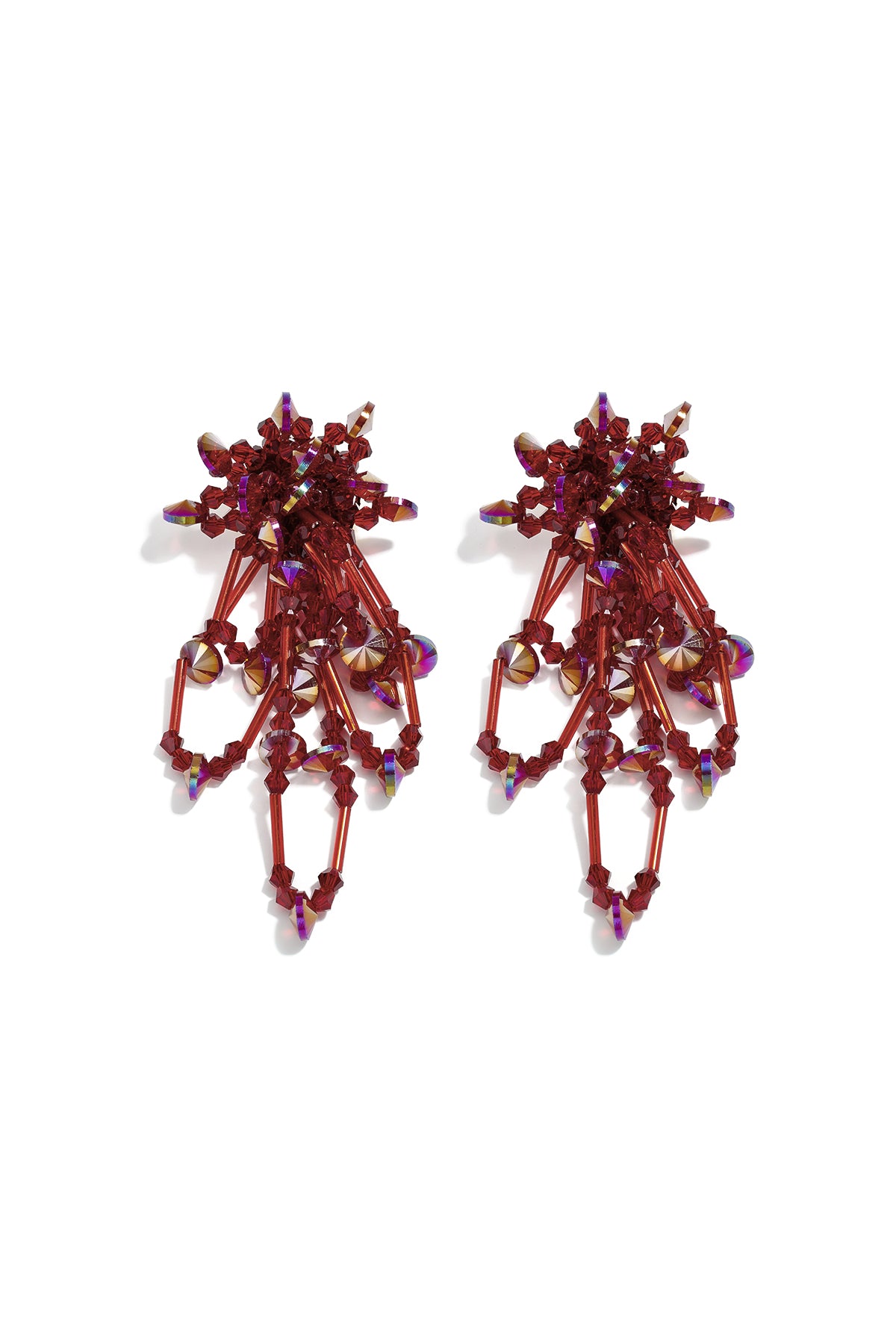 Glazen hangende oorbellen met kralen, elegante en luxe serie voor dagelijks gebruik, damessieraden