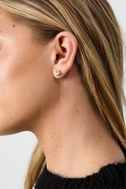 Oorbellen met hangertjes van roestvrij staal en ketting, elegante en eenvoudige serie voor dagelijks gebruik, damessieraden