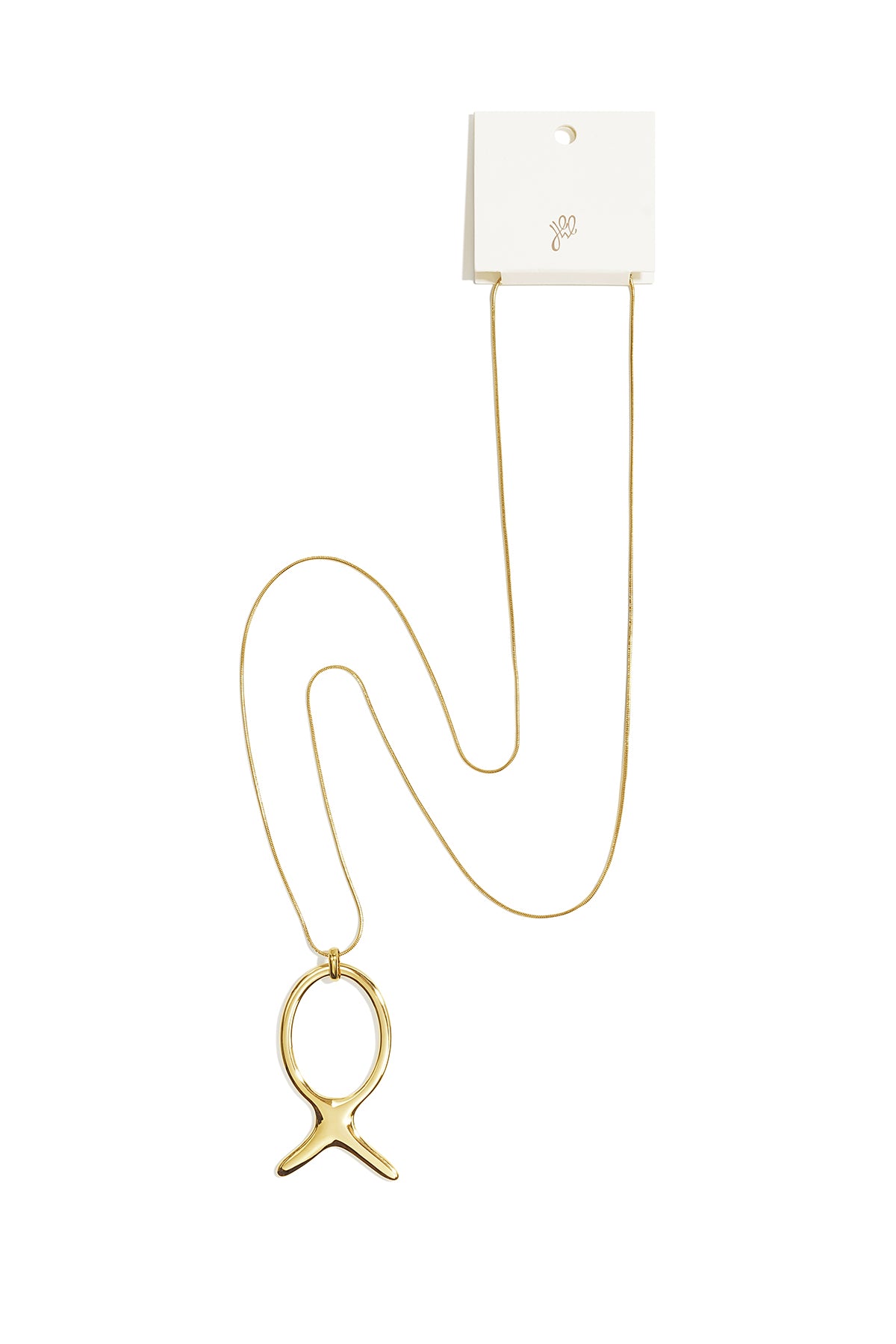 Lange ketting van roestvrij staal met vismotief, eenvoudige, alledaagse sieraden voor dames.