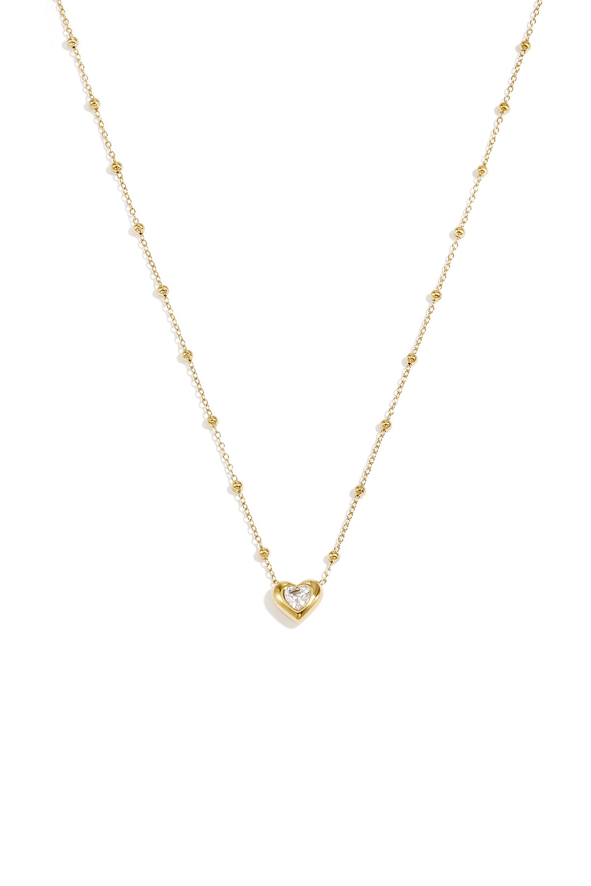 14K vergulde roestvrijstalen hangerkettingen met hartje, eenvoudige dagelijkse sieraden uit de Simple Series voor dames.